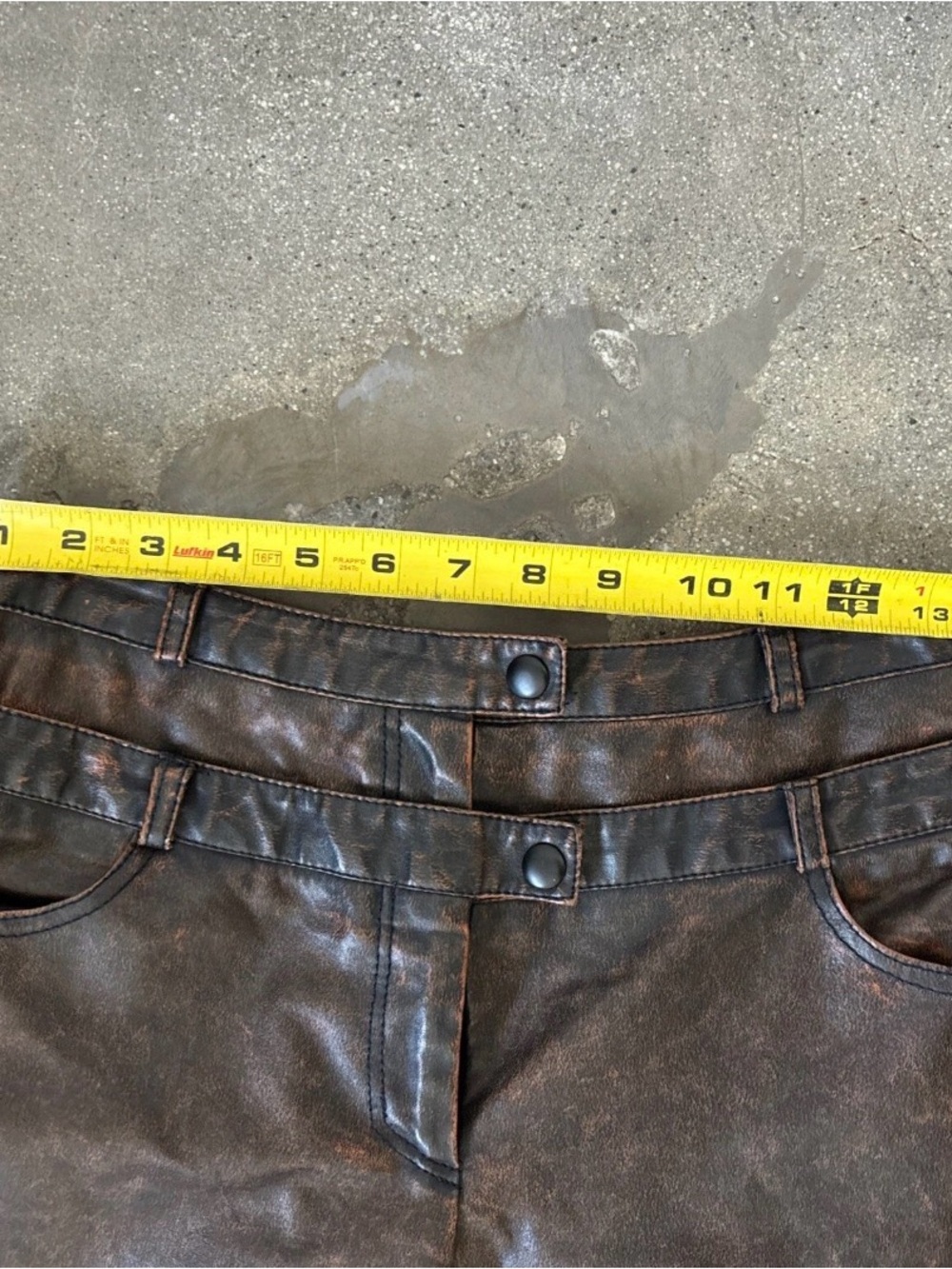 Alberto Makali Brown Faux Leather Flare Pants - Picture 3 of 12
